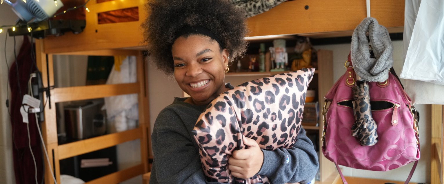 Student in residence hall