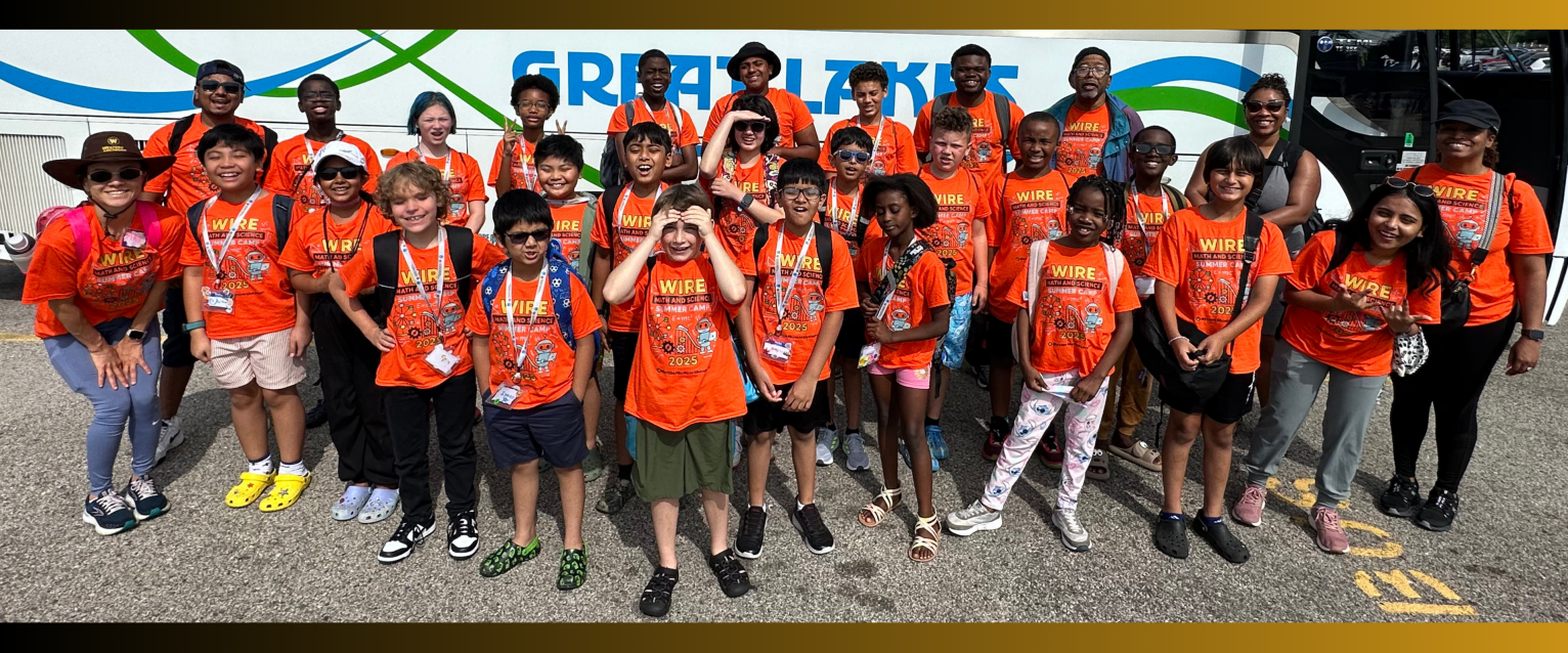 WIRE 2025 students at Michigan Adventures posing for group photo
