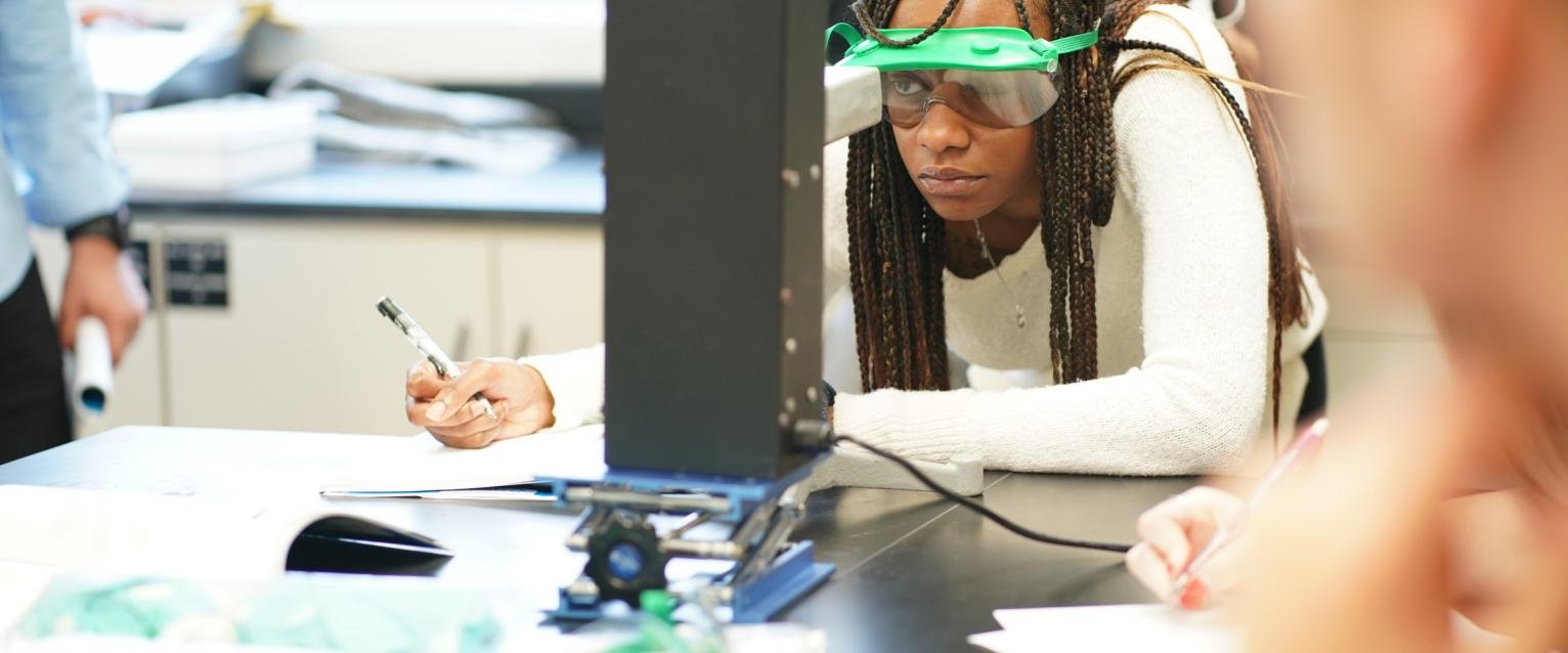 WMU student in lab classroom