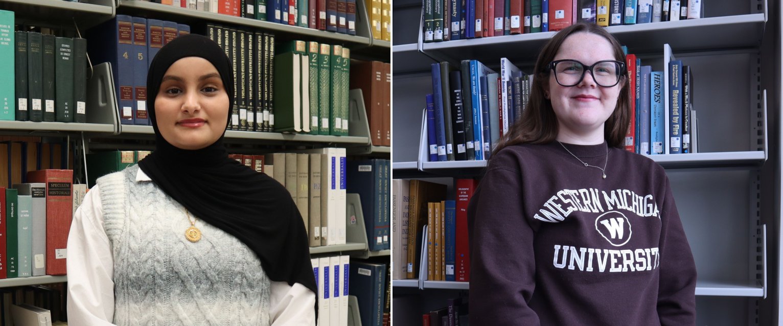 Manahel Abdulrab and Autumn Ropp, recipients of 2026 Library Student Employee Scholarship.