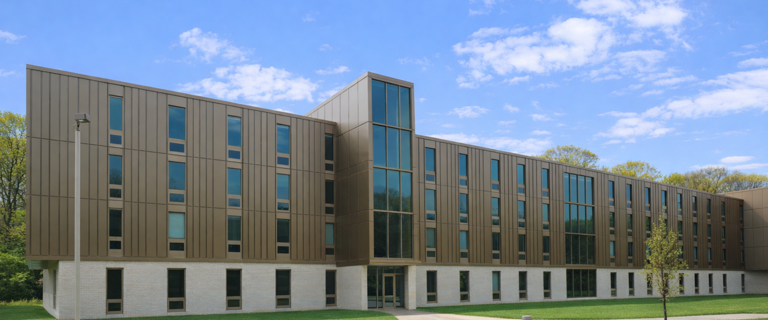 The exterior of a Valley Oaks residence hall wing.