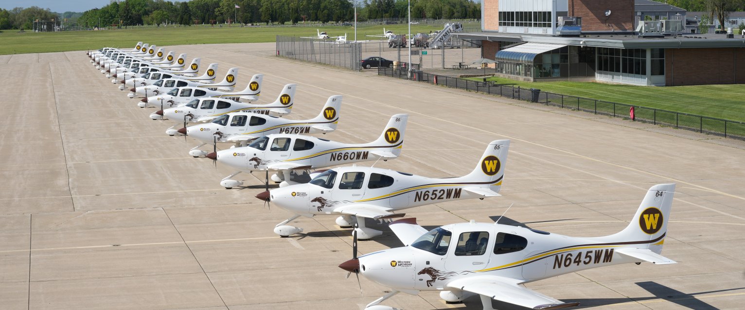 Planes lined up