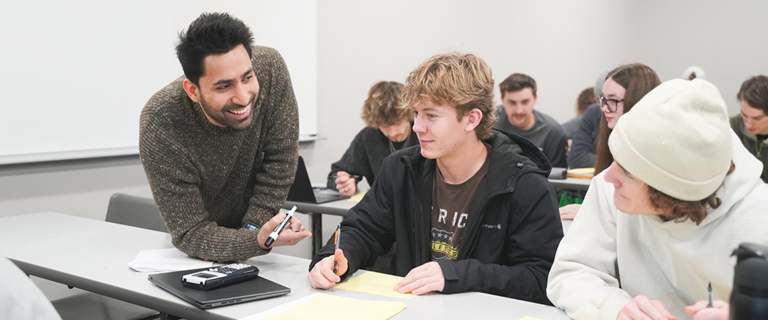 An Accountancy Professor with his students
