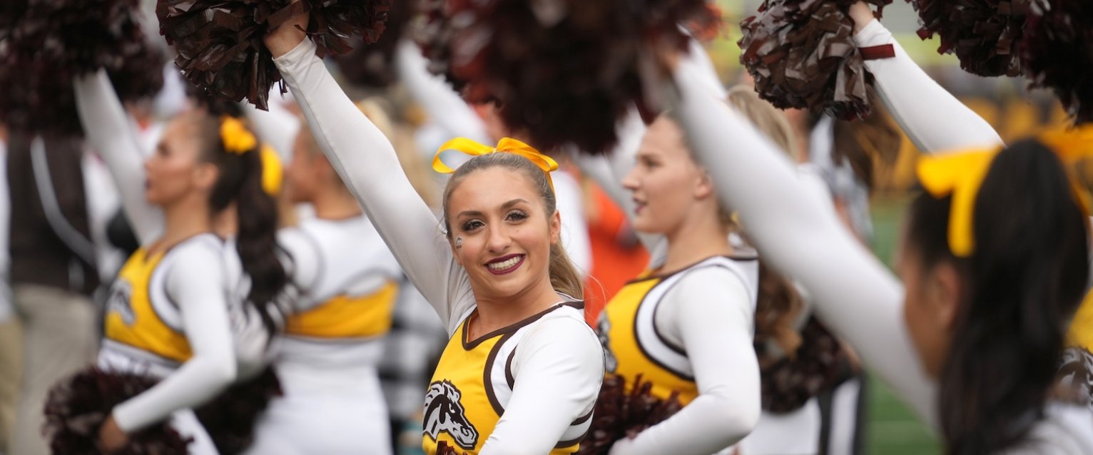 WMU cheer team at Homecoming