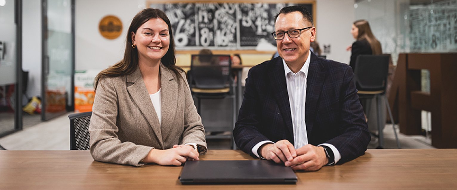 food marketing student with her professor 