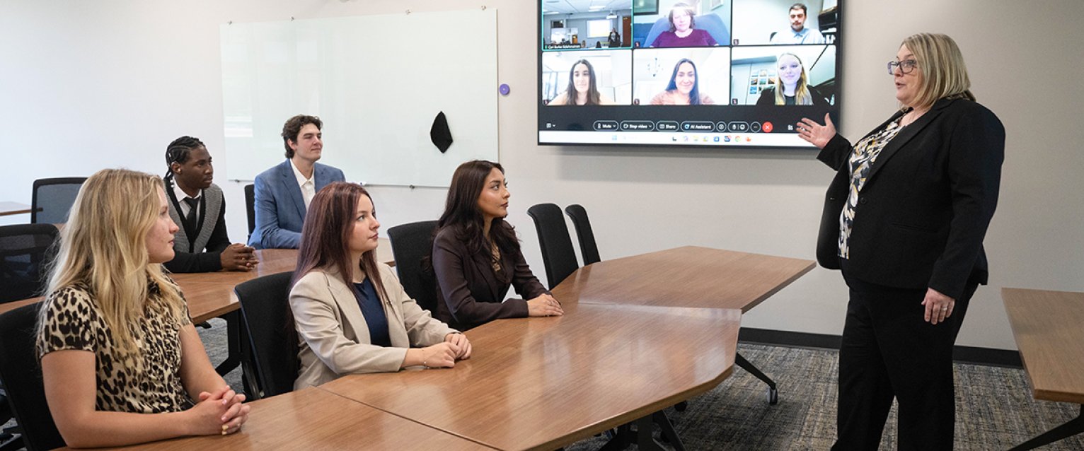 Graduate Students in a Hy-Flex classroom