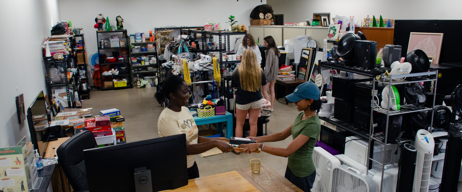 Students at the Sustainable Housing Equipment Shed