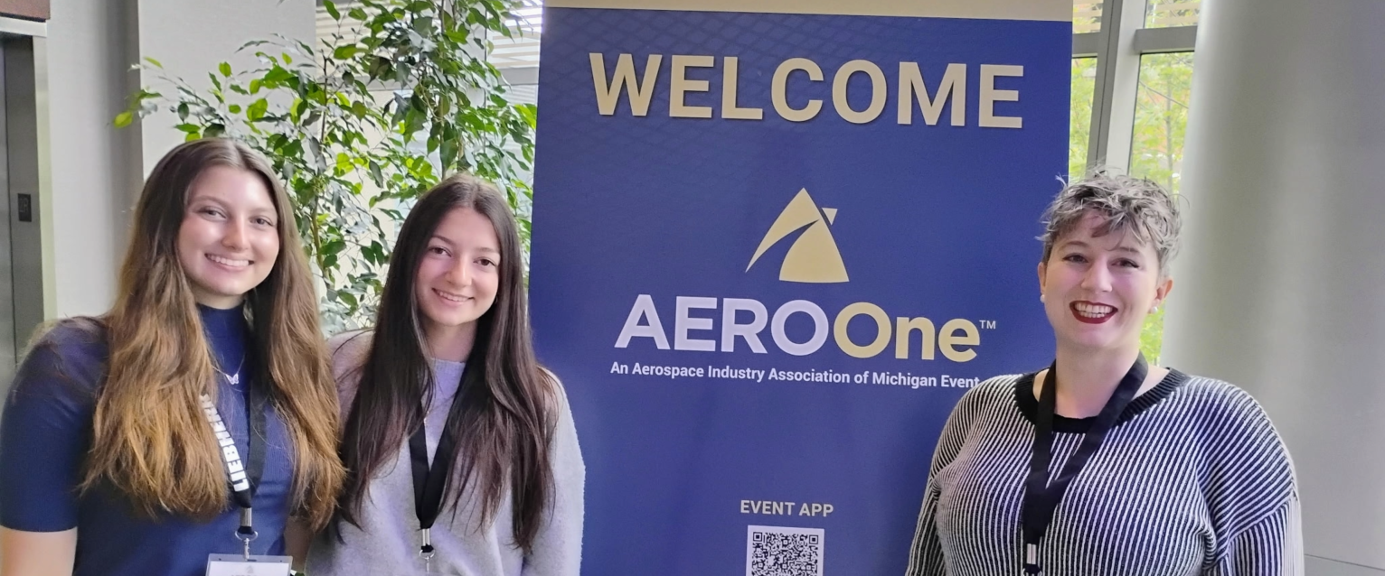 Students at a conference