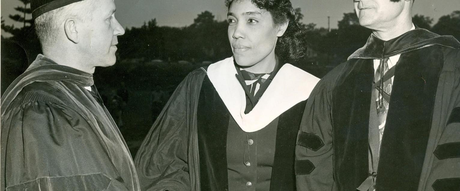 Merze Tate at WMU graduation
