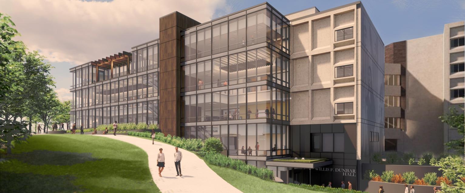 Exterior Rendering: View from East (Hilltop Village) looking West