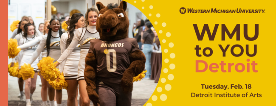 WMU to You in Detroit; Buster Bronco with Cheer Team