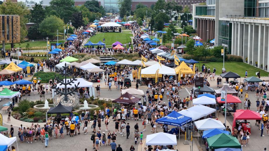 An aerial view of Bronco Bash.