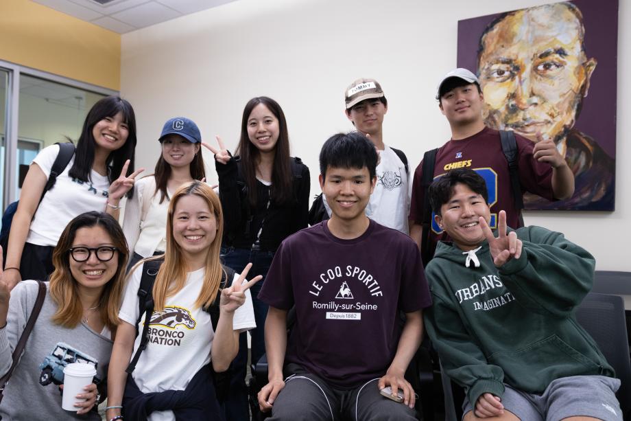 International students pose after a recent Conversation Circle held by the Center for English Language and Culture for International Students