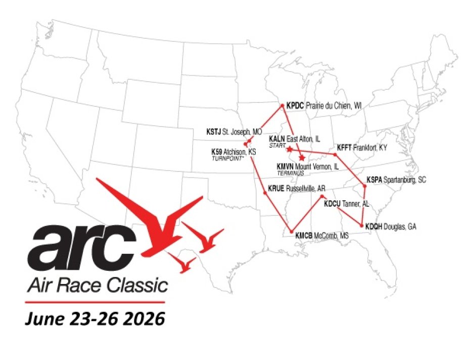 2026 Air Race Classic Flight Route