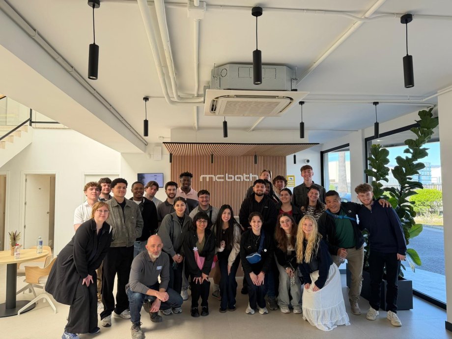Group photo of business study abroad program participants in Spain