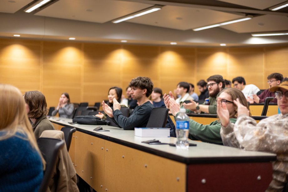 Students attending a Custer Speaker Series event. 