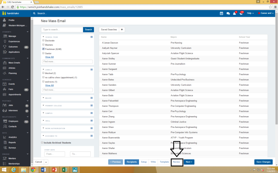 Screenshot of directions