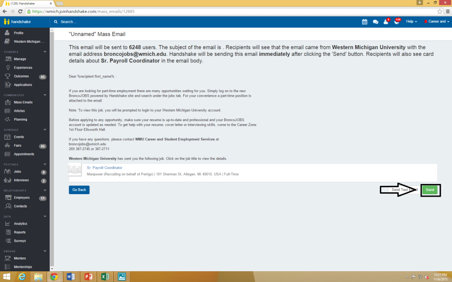 Screenshot of directions
