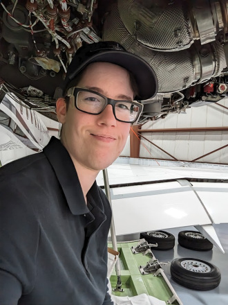 WMU Aviation Maintenance Alumna Morgan Boyd working at Duncan Aviation