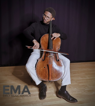 Zachary Earle with cello.