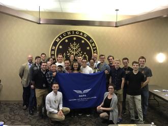 WMU Aviation Pilot Alumni Cole Dillon as President of the WMU-NGPA student chapter