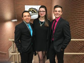 WMU Aviation Pilot Alumni Cole Dillon with fellow NGPA members Reina Cooke and Joe Sanchez