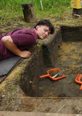 Dante Allen at a dig.