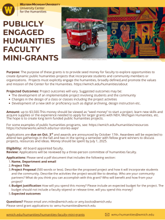 Flyer depicting mini-grant CFP