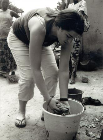 Gates learned to dye cloth in Mali