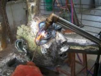 LaVergne working on "The Gift."