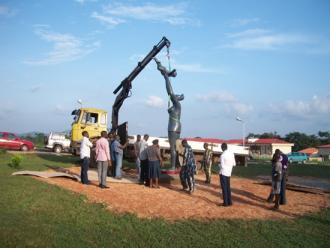 Installation of "The Gift" on the campus of the University of Ibadan.
