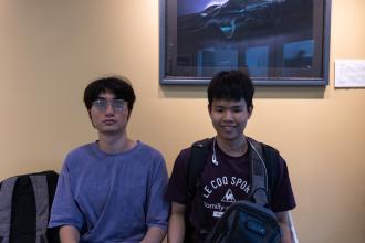 Two blind students who came to Western for the Center for English Language and Culture for International Students