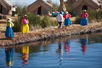 Reed Islands on Lake Titicaca, Peru