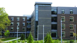 Four-story dormitory. 