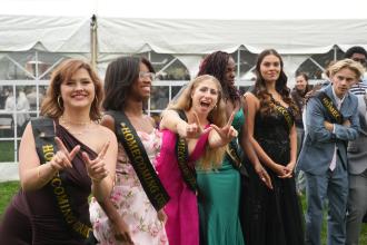 Members of the Homecoming court pose for a photo.