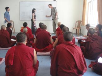 classroom with monks