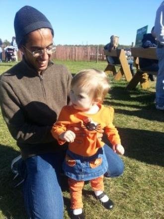 international student with child