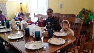 international student at dinner