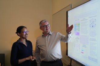 Ruth Bahre, electrical engineering master’s student, and Dr. Radu Babiceanu.