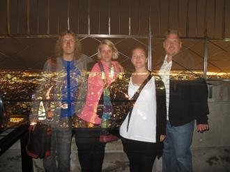 Kollock with family members at the top of the Empire State Building, NYC