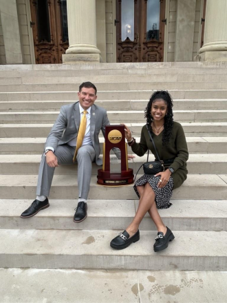 Khloe with President Kavalhuna advocating at WMU Day at the Capitol