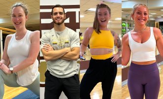 Photos of GroupEx and F45 instructors yoga teacher, F45 instructor, Zumba teacher, Barre teacher