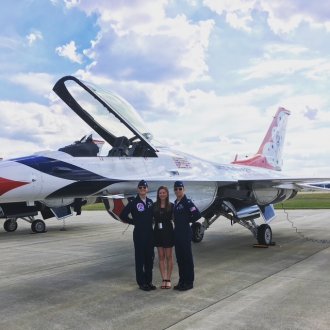 WMU Aviation Alumna Reina Cooke with USAF Thunderbirds