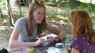 grace eishen playing games with camper
