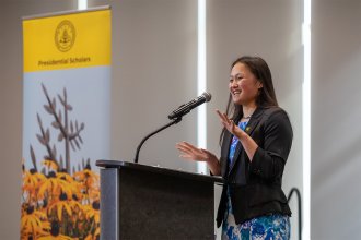 The Presidential Scholar 2026 celebration speaker was alumna Sara Bussey.
