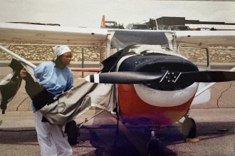 WMU Aviation Alumna Sharmaine Moulton learning to fly at 16 years of age