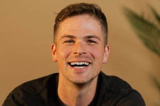 Mike Tiesenga wearing a black t-shirt