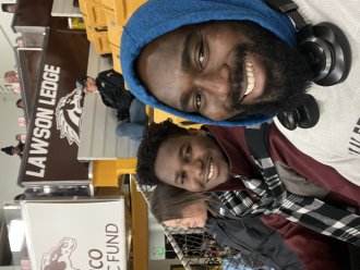 An international student and his friend at WMU.