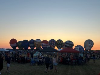 Picture of a balloon launch at the Battle Creek Field of Flight