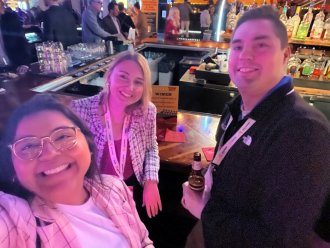 WMU Aviation Management Alumni AJ Nye, his wife, and friend